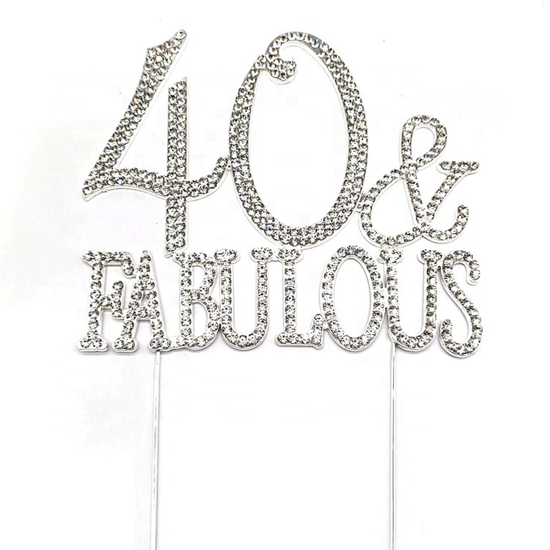 40 & Fabulous Cake Topper for 40th Birthday Party Decoration Supplies (Gold)