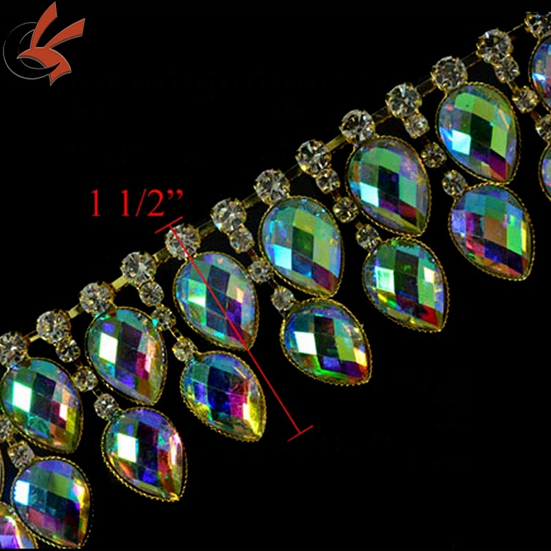 Stunning Beaded Crystal Rhinestone Diamante Trim Ribbon Bridal Wedding Chain