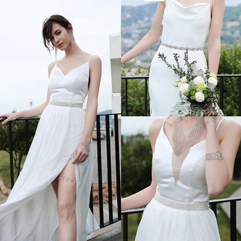 Rhinestones Bridal Sash Wedding Dress Sash Beaded Belt Crystal Waist Belt
