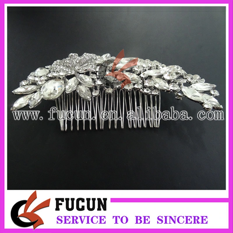 High quality wedding bridal hair accessories rhinestone fancy wedding crystal hair combs