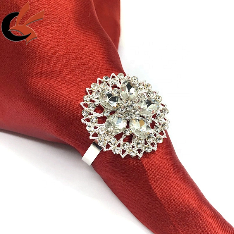 Elegant Metal Crystal Rhinestone Napkin Rings