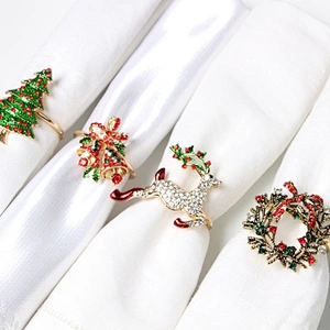 Individual Banquet Christmas napkin ring for serviette de table decoration