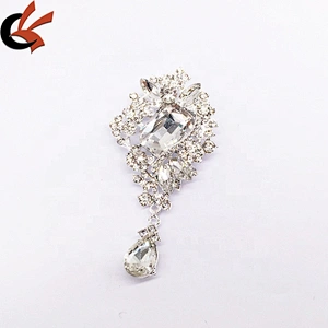 Women wedding vintage ladies designer customize crystal silver brooch rhinestone lapel pin