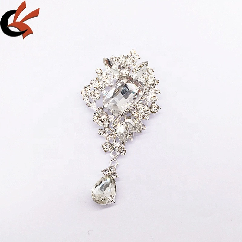 Women wedding vintage ladies designer customize crystal silver brooch rhinestone lapel pin