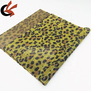 Wholesale Leopard Print Hotfix Rhinestone Sheet Mesh