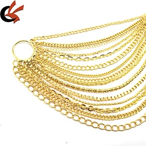 2021 Fucun new product latest swimwear wholesale gold setting metal multi body chains bikini connector