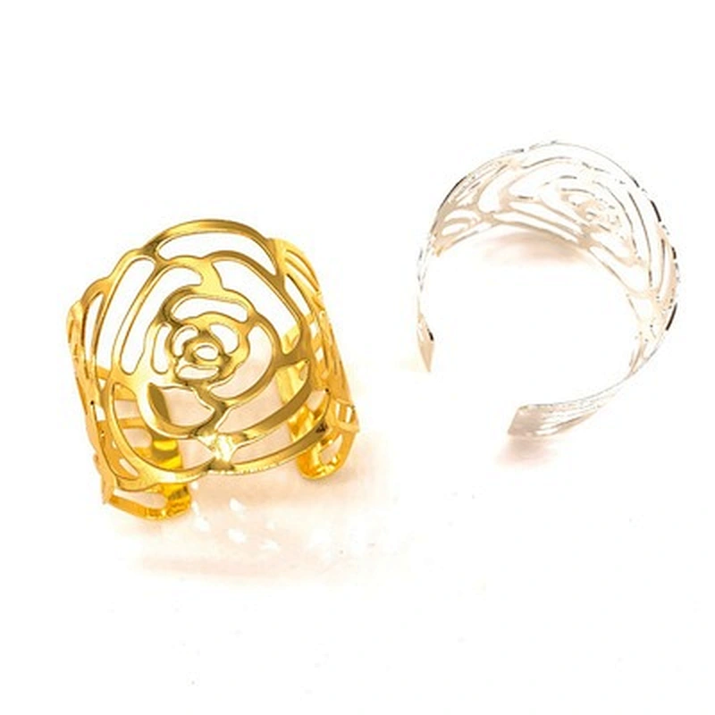 stainless steel gold plated wedding napkin ring for hotel table decoration