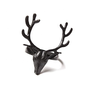 New Xmas Gift Crafts Series Dinning Table Setting Wedding Christmas Lifelike Stag Napkin Ring