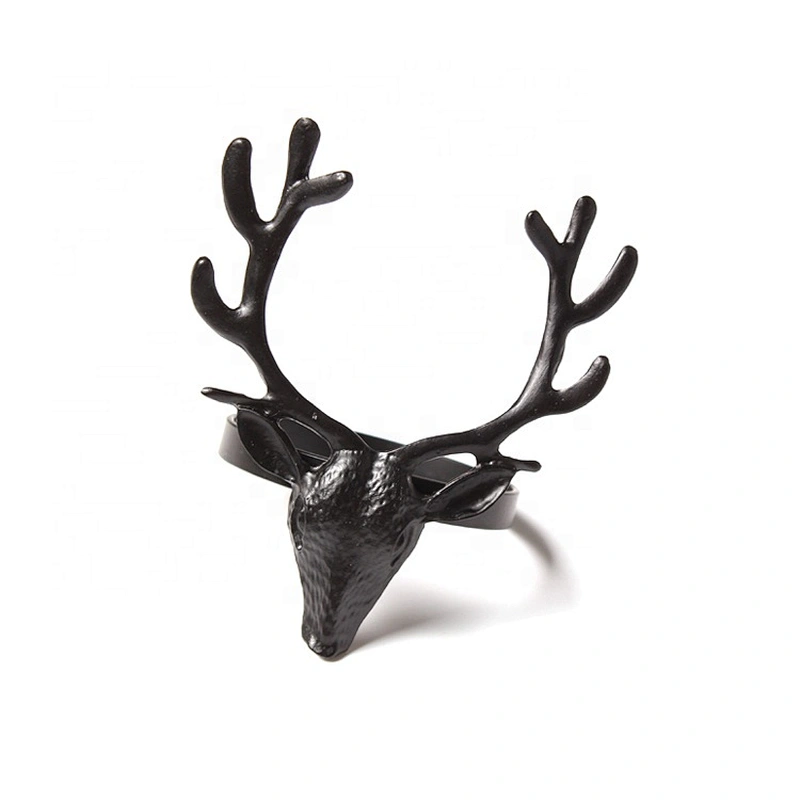 New Xmas Gift Crafts Series Dinning Table Setting Wedding Christmas Lifelike Stag Napkin Ring