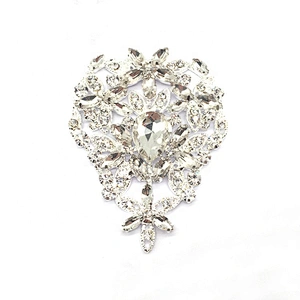 Wholesale Wedding Gown Bridal Sash Evening Wear Diamond Non Hot Fix Design Patch Flower Rhinestone Applique