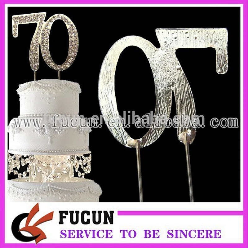 Wholesale High Quality Birthday Party Rhinestone Number Cake Topper