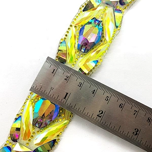 Sewing Strass Crystal Motif trimming  Hot Fix Rhinestone Tape Applicator Ribbon With Rhinestones Iron On Appliques For Dresses