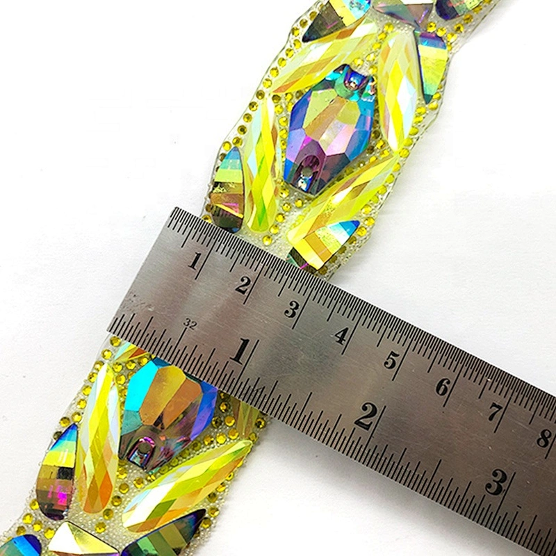 Sewing Strass Crystal Motif trimming  Hot Fix Rhinestone Tape Applicator Ribbon With Rhinestones Iron On Appliques For Dresses