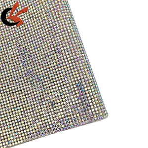 24x40cm hot fix crystal rhinestone mesh adhesive rhinestone sheets
