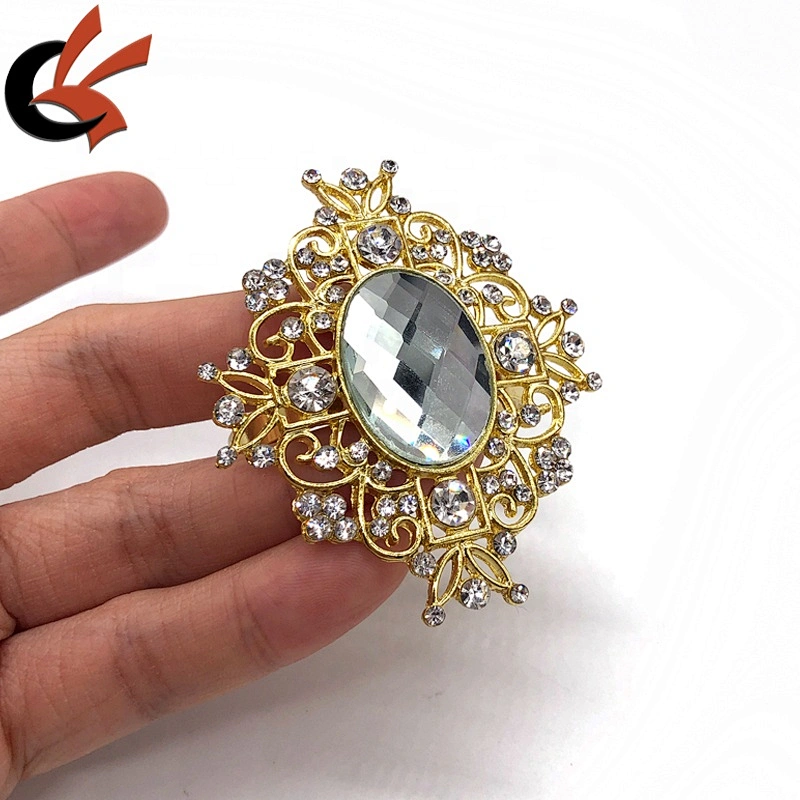 Wedding party table decoration gold plated clear glass crystal rhinestone napkin rings