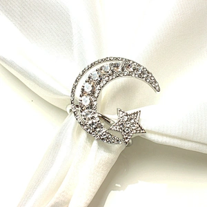 Fashion Korean style wedding supplies shiny diamond romantic moon crystal wedding napkin ring