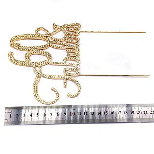 Personalized GOLD Metal Yellow Rhinestone 60 & Fabulous Birthday Cake Topper