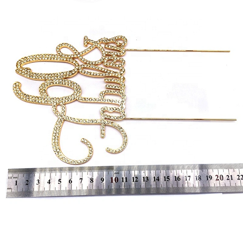 Personalized GOLD Metal Yellow Rhinestone 60 & Fabulous Birthday Cake Topper