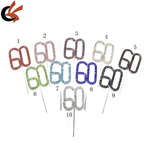 6cm Birthday Party Clear Rhinestone Diamante Number Cake Topper