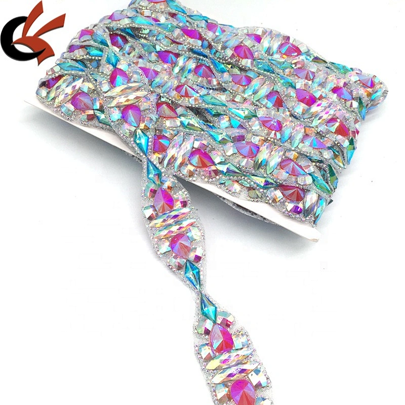 2021 New Trendy Product Crystal Beads AB Rhinestone Bridal Chain Trims Rhinestone Jewelry Chain Trimming