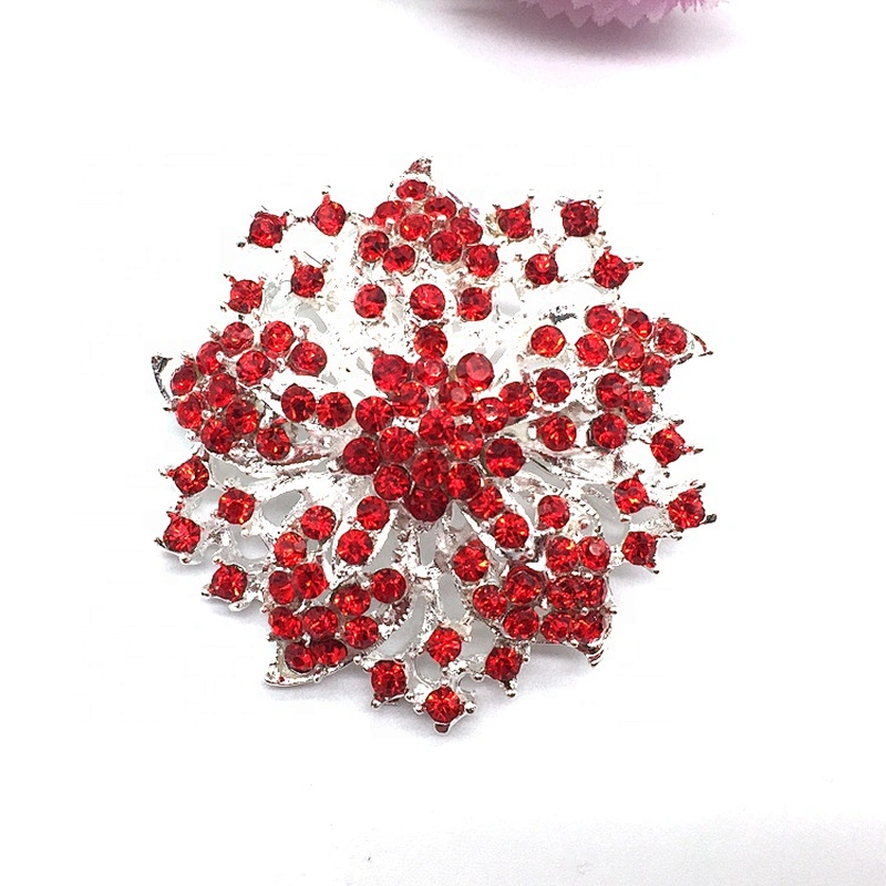 Wholesale New Fashion Colourful Crystal Rhinestone Brooch Bridal Flower Brooch Pin For Bride Wedding