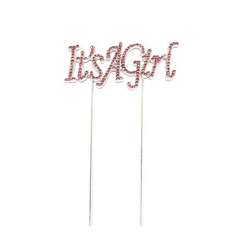 Baby Shower Centerpiece Cake Decoration It's A Girl Rhinestone Cake Topper