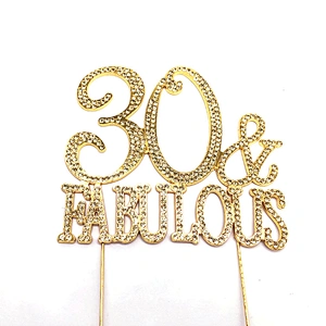 2021 New arrival diamond fabulous anniversary cake topper