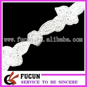 Wholesale hot fix iron on bridal rhinestone applique sash bridal for Wedding Dresses