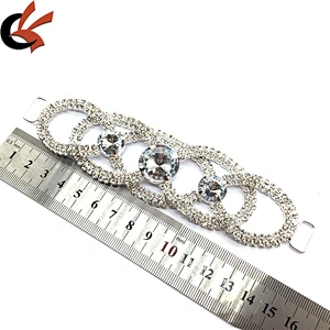 Wholesale shiny crystal bikini hardware fancy belt diamante bikini connector for swimwear accessories