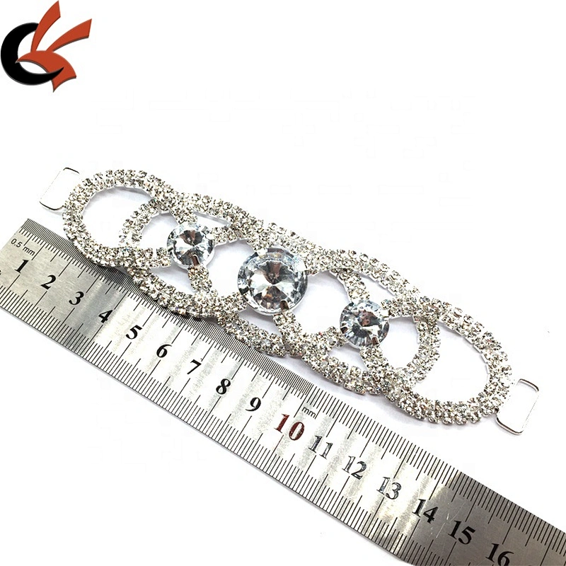 Wholesale shiny crystal bikini hardware fancy belt diamante bikini connector for swimwear accessories