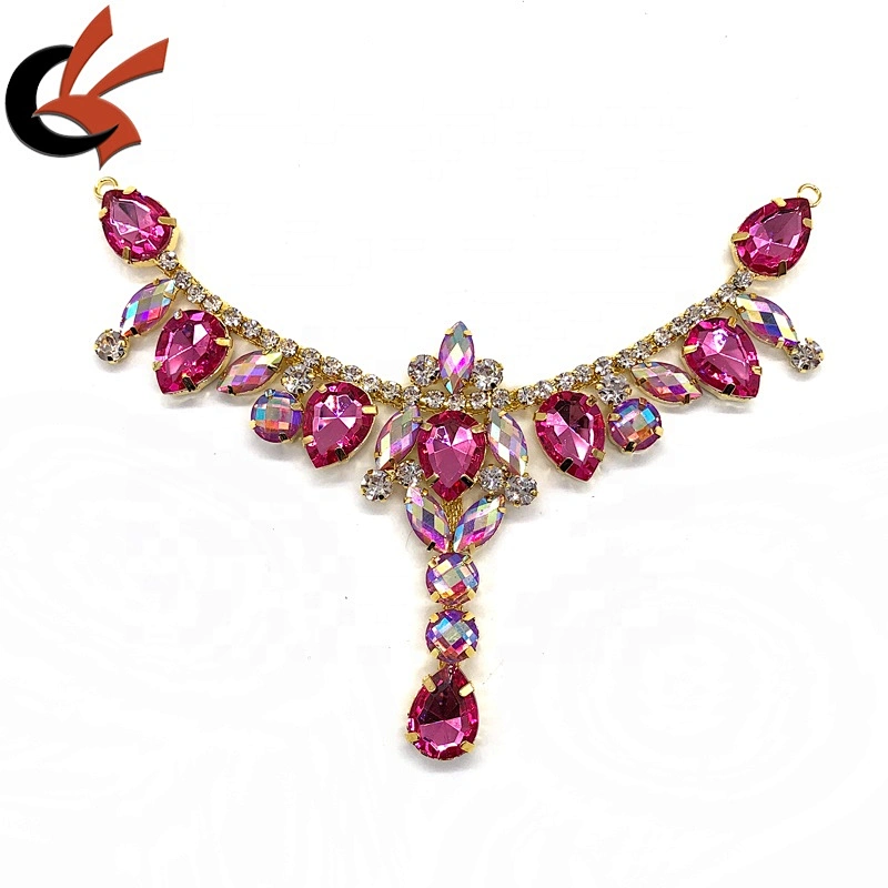 New Design Gold Colorful Rhinestone Bikini Connectors Metal Chain Connector