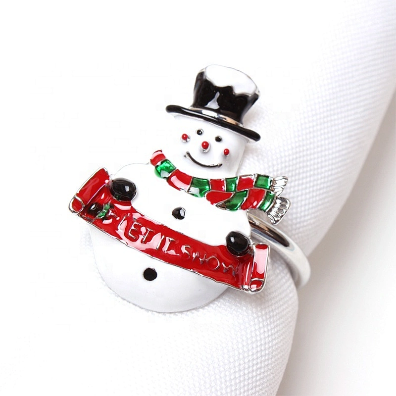 Frozen Christmas White Snowman Napkin Rings For Holiday Table Decor Xmas Gift Winter Wedding Favors Accessories