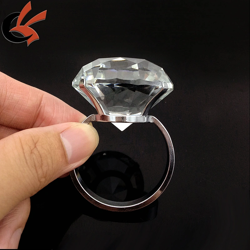 Clear Crystal diamond Glass Gem Wedding Table Napkin Ring Holders