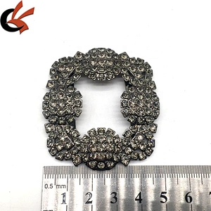 Custom antique shoe lace charms zinc alloy hook buckle shoe metal buckle parts rhinestone buckles