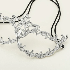 Luxury Womens Party Dance Masks with Crystal Rhinestone Masquerade Decorative Mask