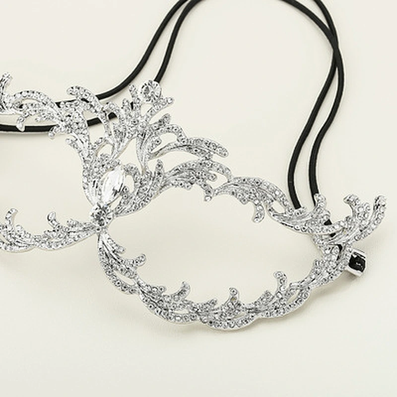 Luxury Womens Party Dance Masks with Crystal Rhinestone Masquerade Decorative Mask