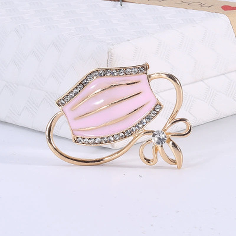 Novel fashion rhinestone brooch with enamel