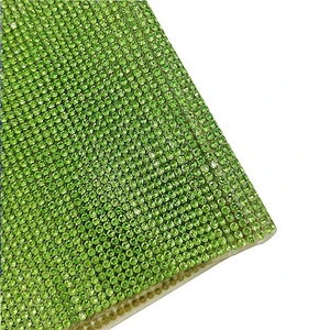 wholesale high quality decorative  hot fix rhinestone mesh trimming