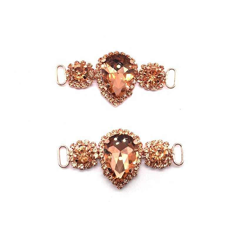 Bikini Swimwear Set Western Style Women Sexy Gold Peach Glass Stone Rhinestone Bikini Connector