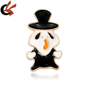 Hot sale custom cute ghost decorations kids pin halloween brooch for halloween party