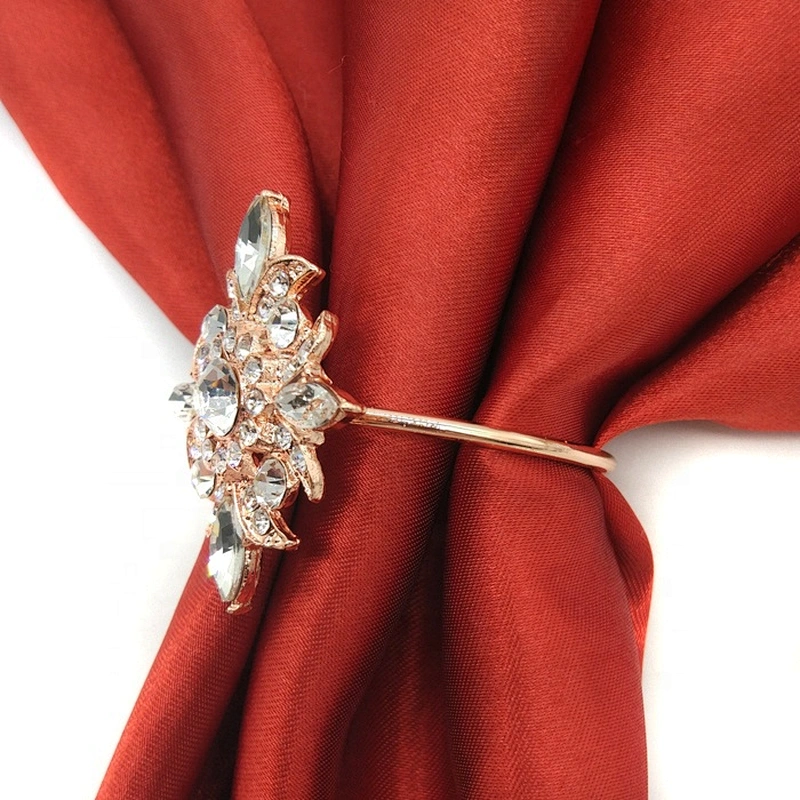 New Arrival Rose Gold Crystal Rhinestone Diamond Napkin Ring