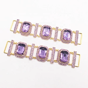 Fashion Diamante Full Crystal Big Lavender Jewelry Rhinestone Bikini Sets Top & Hip Swimwear Connector