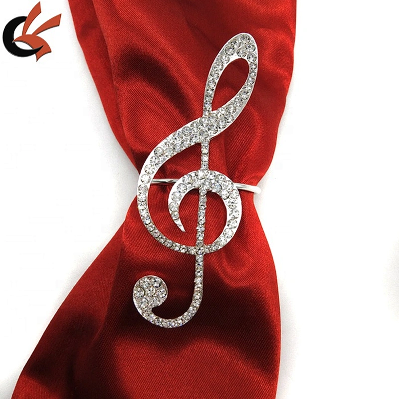 wedding wholesale treble clef rhinestone brooch napkin ring
