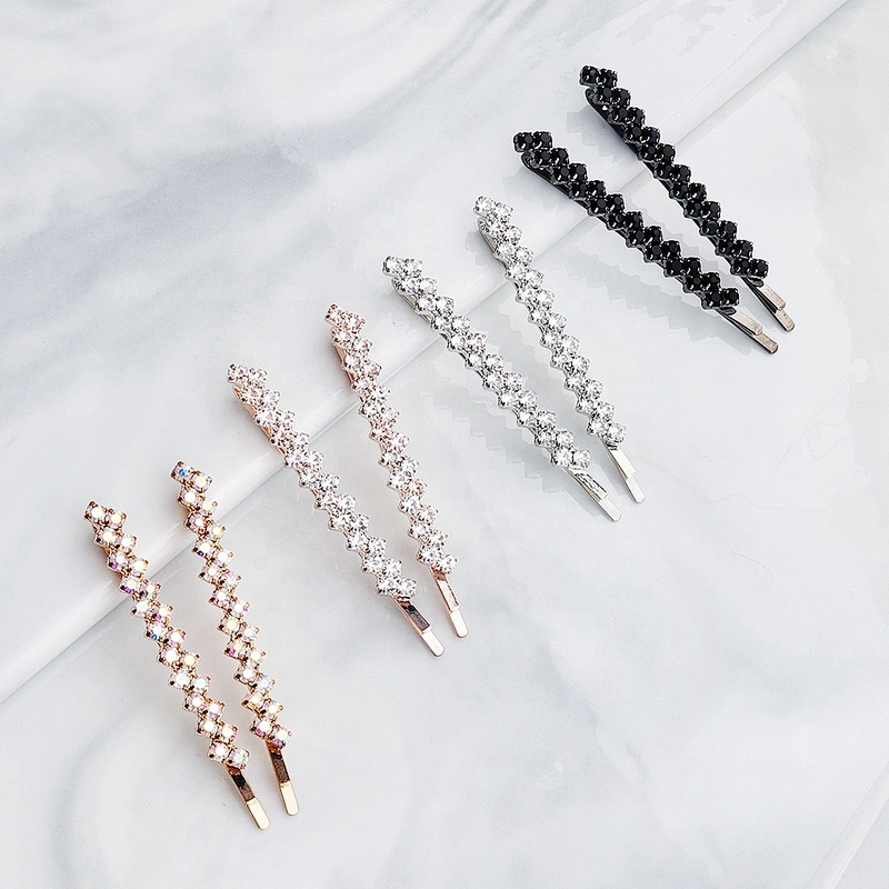 Custom Ladies Korean Hair Accessories Elegant Rhinestone Hair Clips