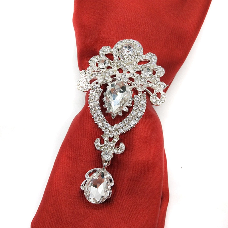Napkin ring Manufacturer Gold Metal Crystal butterfly Rhinestone Napkin Ring