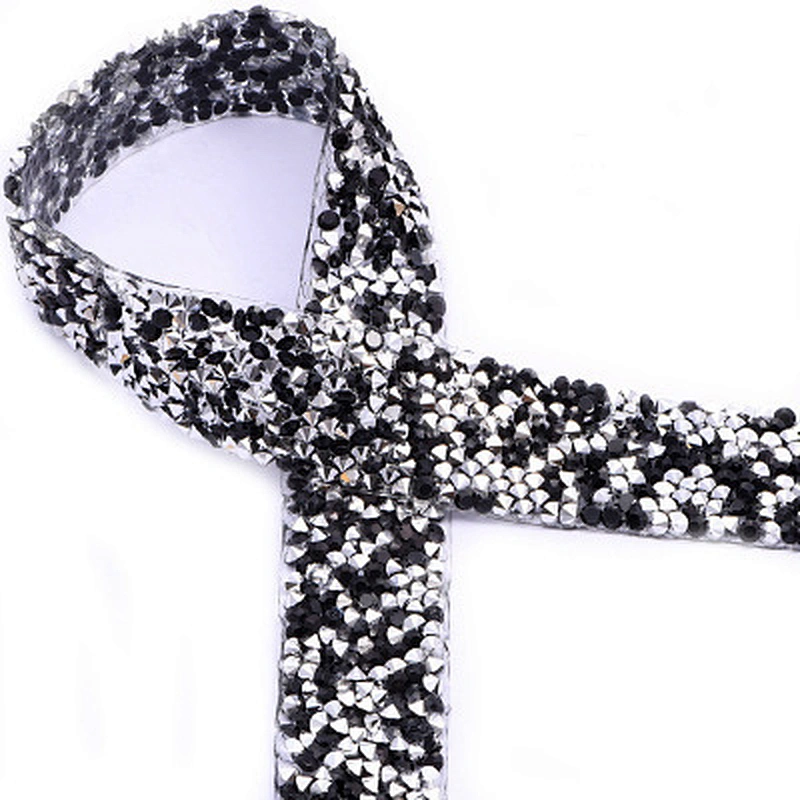 High quality DIY iron on resin rhinestone tape for garment bag shoes  hat accessories