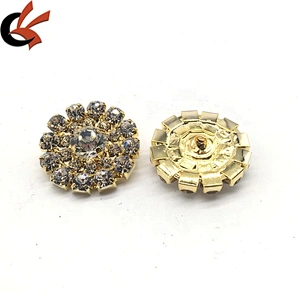 hot sell fashion clear crystal rhinestone buttons clothing accessories collar buttons for sewing on dress