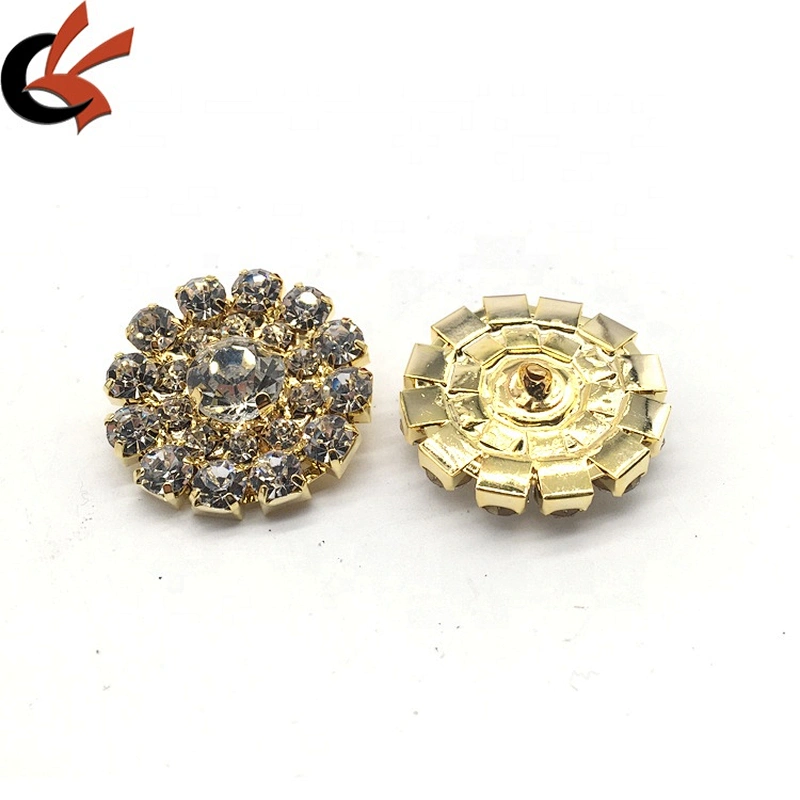 hot sell fashion clear crystal rhinestone buttons clothing accessories collar buttons for sewing on dress