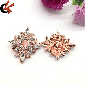 Customize Unique Rhinestone Crystal Buttons with Metal Loop Round Buttons for Sewing Garment Collar