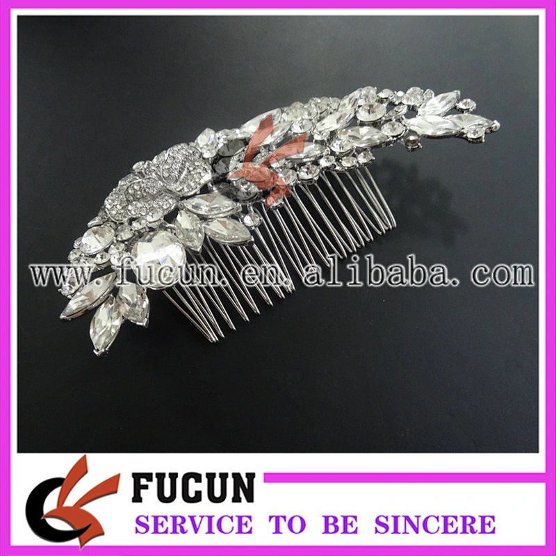 High quality wedding bridal hair accessories rhinestone fancy wedding crystal hair combs